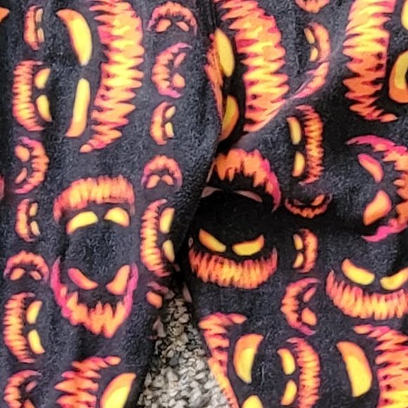 LuLaRoe Black and Orange Halloween Jack-O-Lantern Buttery Soft Leggings One Size - Picture 15 of 16